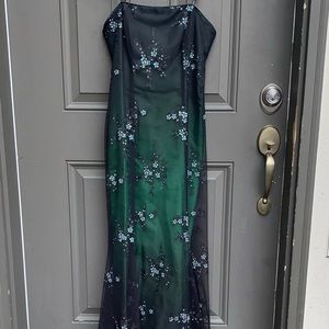 Vintage green and black gown